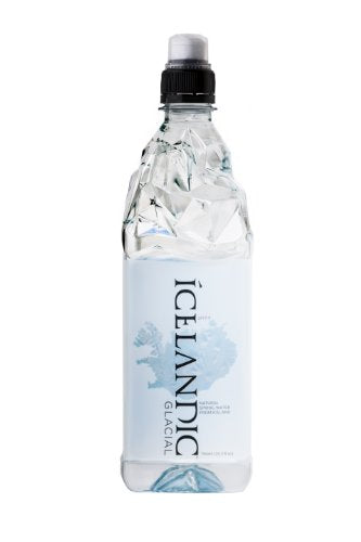 ICELANDIC Glacial Water Natural Spring Water from Iceland, 750ml Sports Cap, 12 Count