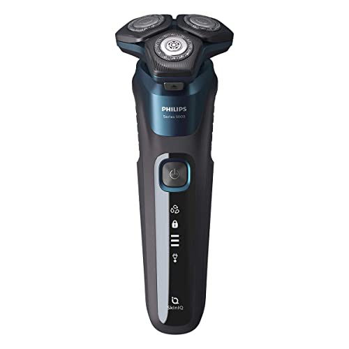 PHILIPS Series 5000 Wet & Dry Electric Shaver With Cable-Free Quick Clean Pod + Charging Stand + Travel Case + Replacement Heads, S5579/94