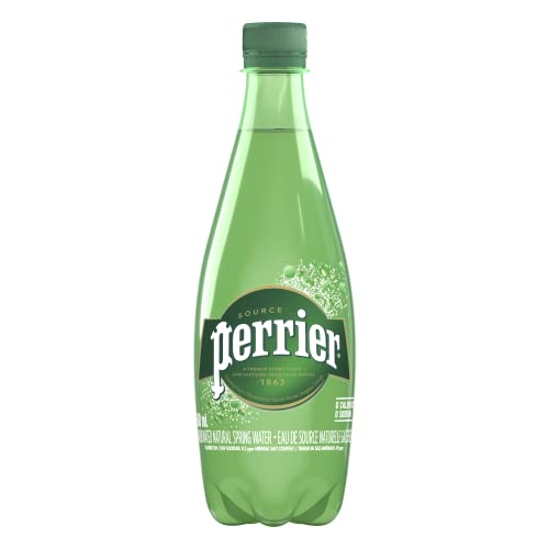 Perrier Carbonated Natural Spring Sparkling Water, Original, 500mL Plastic Bottle, 24 Bottles Total - PACKAGING MAY VARY