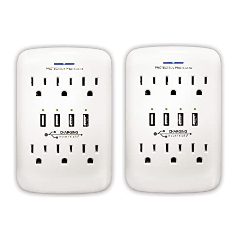 Charging Essentials, 2 Pack USB/AC Wall Outlets