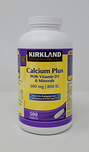 Kirkland Signature Calcium Plus (500 Tablets), 500 Count