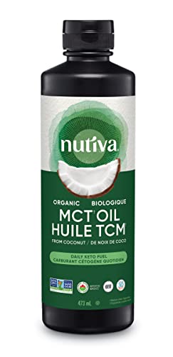 Nutiva Organic MCT Oil, Unflavored, 473 mL | Organic, Non-GMO, Non-BPA | Vegan, Gluten-Free, Keto & Paleo | 14g MCT per Serving & Neutral Flavor for Energy Boost to Coffee, Shakes and Salads