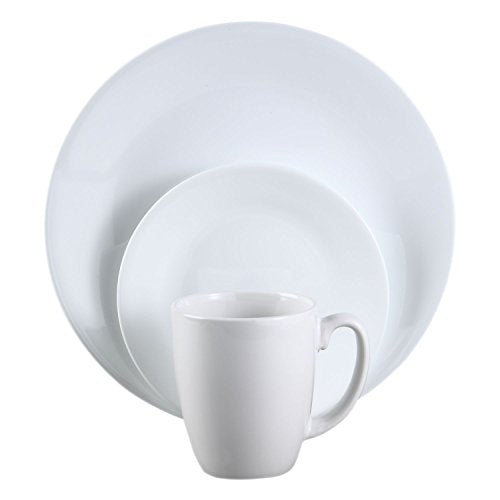 Corelle Livingware 16 Piece Set Winter Frost White Dinner Service For 4