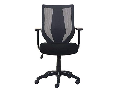 Office Chair Ergonomic, Adjustable Mesh Mid-Back Task Office Chair, Breathable mesh Back and Adjustable Lumbar Support, Task Computer Fully articulating armrests Chair - Black