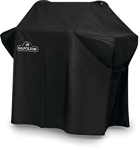 Napoleon BBQ Grill Cover for Rogue 425 Series Grill Cover - Black BBQ Cover, Water Resistant, UV Protected, Air Vents, Velcro Closure, Hanging Loops, Adjustable Buckled Straps to Secure Cover