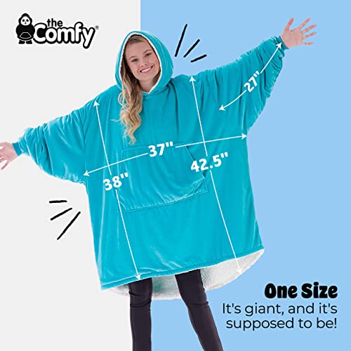 THE COMFY Original Oversized Microfiber & Sherpa Wearable Blanket, Seen On  Shark Tank, One Size Fits All (Aqua) : : Home