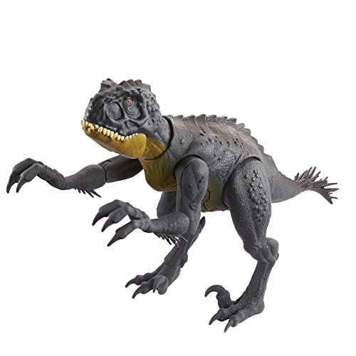 Jurassic World Slash ‘N Battle Scorpios Rex Action & Sound Dinosaur Figure Camp Cretaceous with Movable Joints, Slashing & Tail Whip Motions & Roar Sound, Kids Gift Ages 4 Years & Up