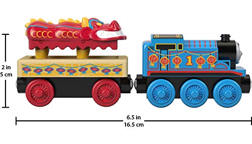 Thomas and Friends Wood Thomas and The Chinese Dragon Wooden Train Engine Cargo car and Dragon Figure