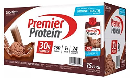 Premier Protein High Protein Shake, Chocolate, 11 Fl oz, Pack of 15