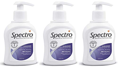 Spectro Jel Facial Cleanser for Blemish Prone Skin, Fragrance Free - 20.4 Fl Oz - 3 Pack x 200 mL / 6.8 FL Oz Each