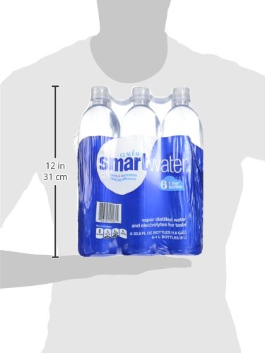 Smartwater Vapor Distilled Premium Water Bottles, 1 Liter, 12 Pack