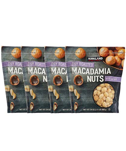 Kirkland Dry Roasted Macadamia Nuts with Sea Salt 680g (1.5 LB)(Pack of 2)