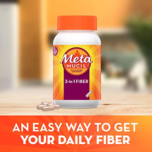 Metamucil Daily Fiber Supplement, Psyllium Husk Capsules, 300 Capsules