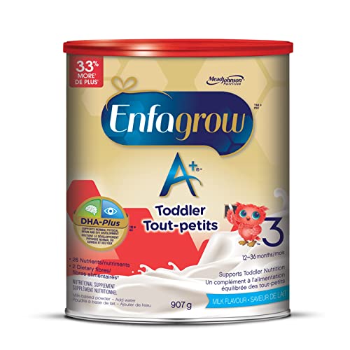 Enfagrow A+®, Toddler Nutritional Drink, 26 Nutrients including DHA a type of Omega-3 fat, Age 12-36 months, Milk Flavour Powder, 907g