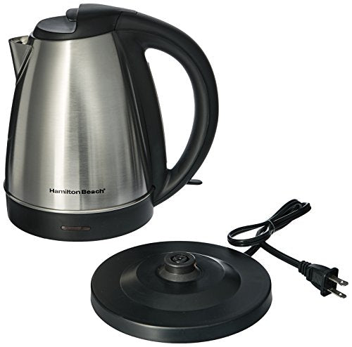 Hamilton Beach Electric Tea Kettle, Water Boiler & Heater, 1.7 L, Cordless, Auto-Shutoff & Boil-Dry Protection, Stainless Steel (40989)