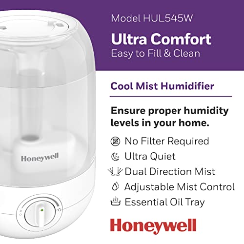 Honeywell Ultra Comfort Cool Mist Humidifier, White – Cool Mist Humidifier for Bedroom or Office