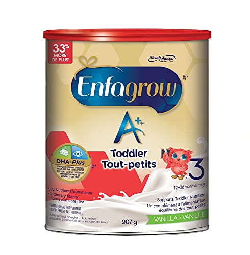 Enfagrow A+, Toddler Nutritional Drink, 26 Nutrients including DHA a type of Omega-3 fat, Age 12-36 months, Vanilla Flavour Powder, 907g, Pack of 6