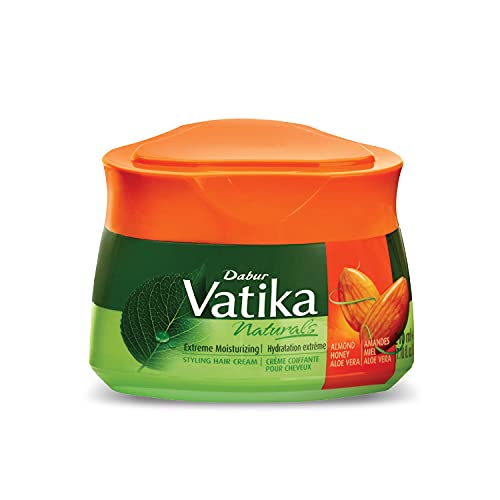 Dabur Vatika Naturals Hair Cream, Natural Moisturizing Hair Cream for Men and Women with All Hair Types - Short, Long, Curly, Dry, or Color-Treated Hair, Scalp Hydrating Moisturizer (210ml)
