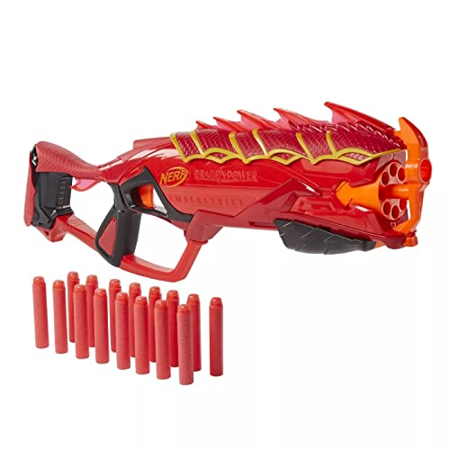 NERF Nerf DragonPower Emberstrike Blaster, Inspired by Dungeons and Dragons, 8-Dart Drum, 16 Darts, Dart Storage