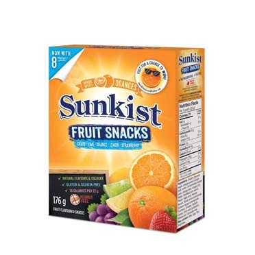 Sunkist Fruit Flavoured Snacks, 80 Pouches 176g