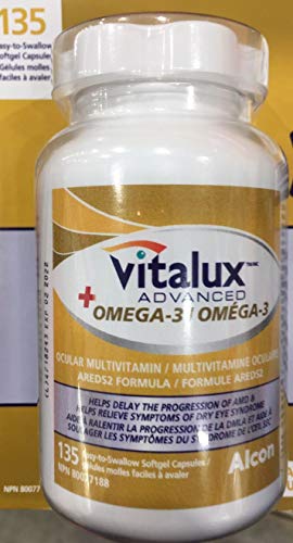 Vitalux Advanced Plus Omega-3 Ocular MULTIVITAMIN, 135 Easy-to-Swallow Softgel Capsules