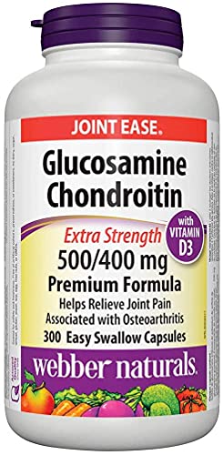 Webber Naturals Glucosamine & Chondroitin, Extra Strength Joint Pain Relief, 300 caps