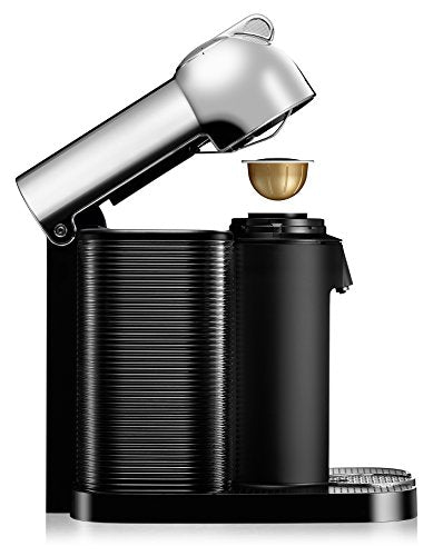 Nespresso Vertuo Coffee and Espresso Machine by Breville with Aeroccino Milk Frother- Chrome - BNV250CRO1BUC1