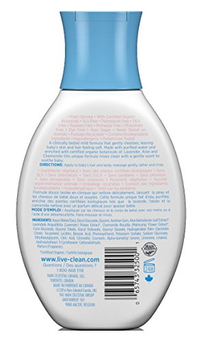 Live Clean Baby Shampoo & Wash Tearless 10oz (3 Pack)