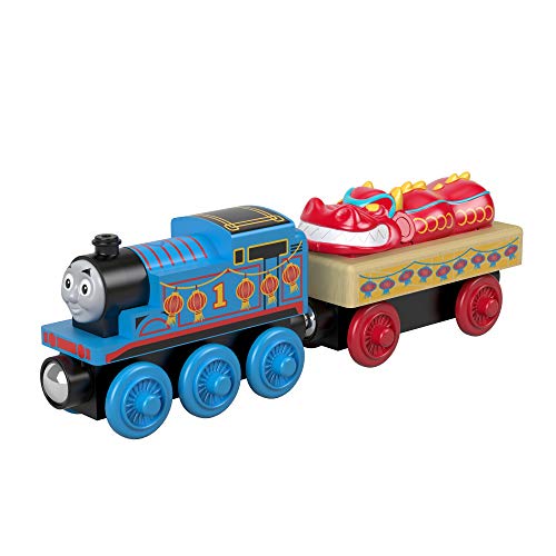 Thomas and Friends Wood Thomas and The Chinese Dragon Wooden Train Engine Cargo car and Dragon Figure