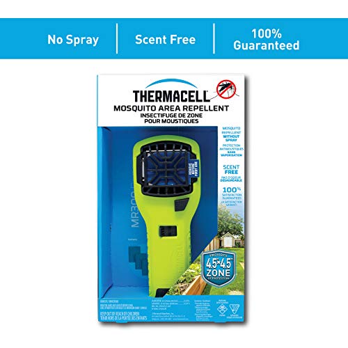 Thermacell MR300 Portable Mosquito Repeller, Hi Vis; Contains Fuel Cartridge, 3 Mosquito Repellent Mats; 15-ft Zone of Protection, 12 Hours of Mosquito-Free Relief Included; DEET-Free, No Spray