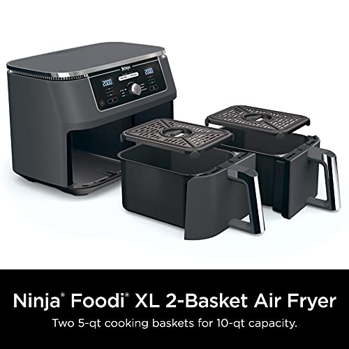 NINJA Foodi 6-in-1 8 Qt. Black 2-Basket Air Fryer with DualZone