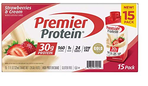 Premier Protein Premier Strawberries and Cream High Protein Shake (15 X 11 Fl Oz)Total Net Wt (165 Fl Oz), 165 Fluid_Ounces