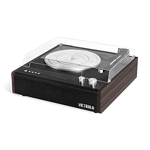 Victrola Eastwood Dual-Bluetooth Hybrid Turntable with Stereo Speakers - 3-Speed Record Player, Auxiliary/Headphone Jack, RCA Output, Audio Technica Cartridge, Modern & Sleek Looks