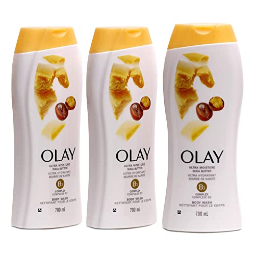 Olay Ultra Moisture Shea Butter Body Wash with B3 Complex - 23.6 Fl Oz / 700 mL x 3 Pack