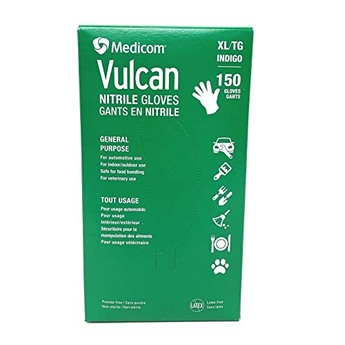 MEDICOM Vulcan Nitrile Gloves, 150 Count X-Large