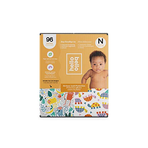 Hello Bello Club Box Diapers - Monkeys and Turtles - Size N 96 count