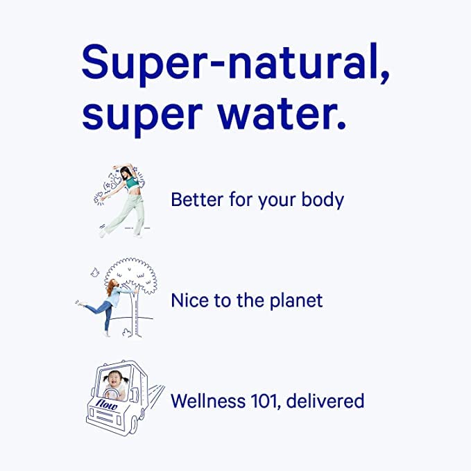 Flow Alkaline Spring Water, 100% Natural Alkaline Water pH 8.1, Electrolytes + Essential Minerals, Eco-Friendly Pack, 100% Recyclable, BPA-Free, Non-GMO