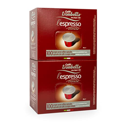 Caffe Trombetta - "Cremoso" - 200 Nespresso Compatible Capsules - Made in Italy