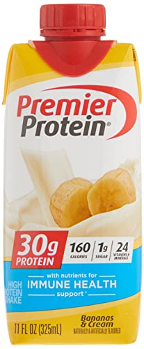 Premier Protein Premier Bananas and Cream High Protein Shake (15 X 11 Fl Oz)Total Net Wt (165 Fl Oz), 165 Fluid_Ounces, 325 ml (Pack of 15)