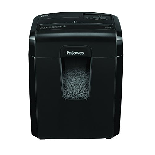 Fellowes Powershred 8MC/8MC5 8-Sheet Micro-Cut Paper Shredder, Black