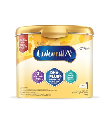 Enfamil A+, Baby Formula, Powder Tub, DHA (a type of Omega-3 fat) to help support brain development, Age 0-12 months, 663g