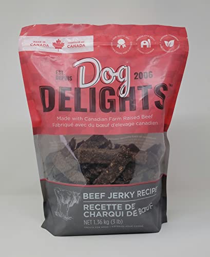 Dog Delights Treats Canadian Raised Chewy Tasty Beef Jerky, 1.36kg