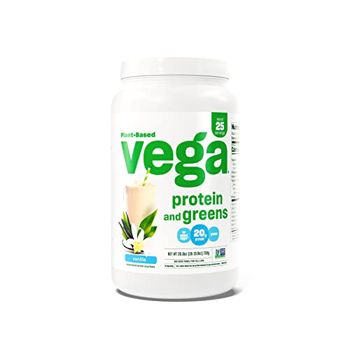 Vega Protein & Greens, Vanilla, 25 Servings, 26.8 Oz