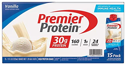 Premier Protein Premier Vanilla High Protein Shake, 15 x 11 FL OZ, 165 fl. oz., 325 ml (Pack of 15)