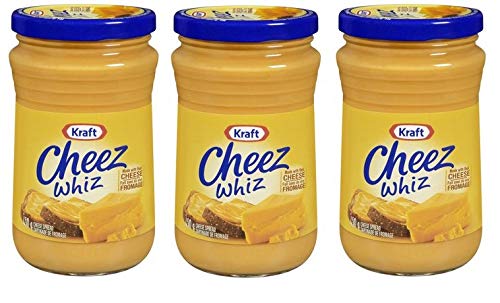 Kraft Cheez Whiz Cheddar Cheese Spread - 3 Packs x 450 Grams Ea.