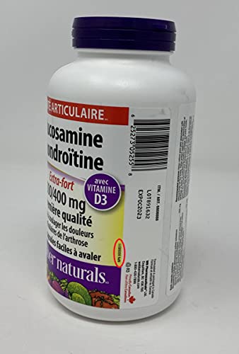 Webber Naturals Glucosamine & Chondroitin, Extra Strength Joint Pain Relief, 300 caps