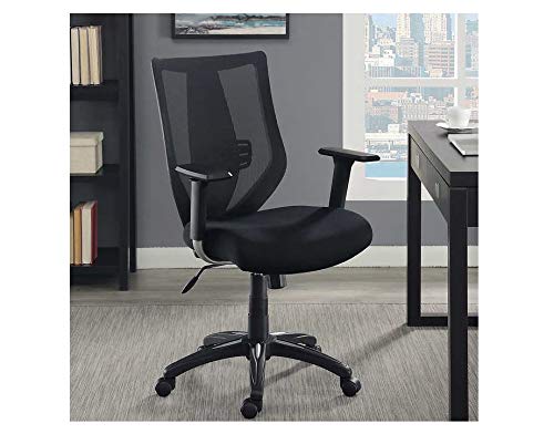 Office Chair Ergonomic, Adjustable Mesh Mid-Back Task Office Chair, Breathable mesh Back and Adjustable Lumbar Support, Task Computer Fully articulating armrests Chair - Black