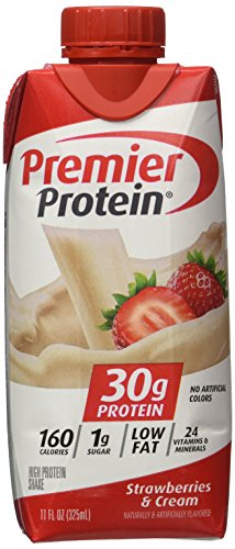 Premier Protein Strawberries & Cream Flavored High Energy Protein Shake 30g Protein of 11 Oz - 18 Pack Cos24