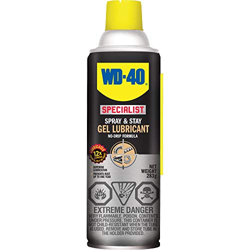 WD-40 Specialist Spray & Stay Gel Lubricant Long-Lasting, Non-drip and self-Healing Reduces Need for re-Application 283g