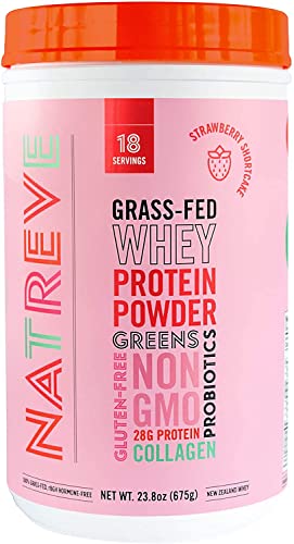 Natreve New Zealand Organic Grass-Fed Whey Protein Powder 28 Grams Of Protein | All Natural, Rich In Amino Acids, Lactose Free, Hormone Free & Gluten Free